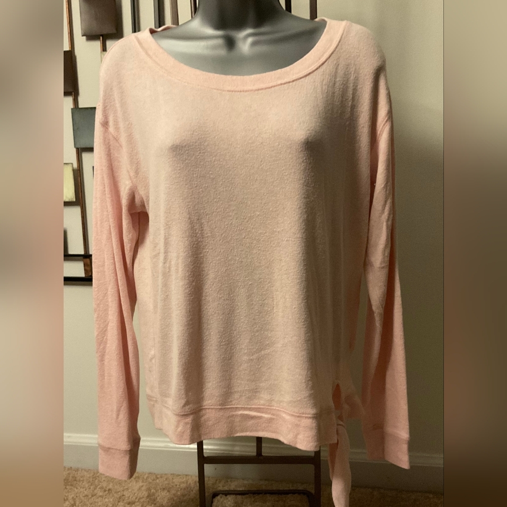 J. Crew  Light Pink Long Sleeve Sweater Top with  Side Tie